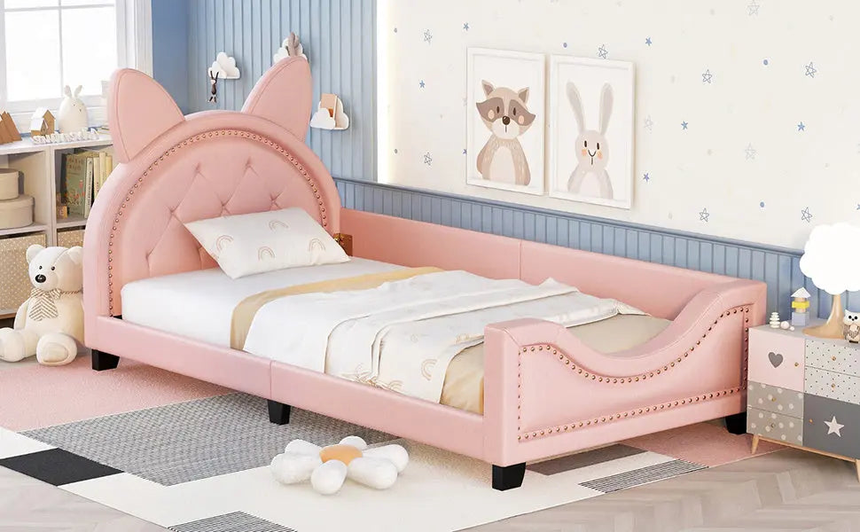 Single Cushioned Sofa Bed With Cardboard Ear Shaped Headboard My Store