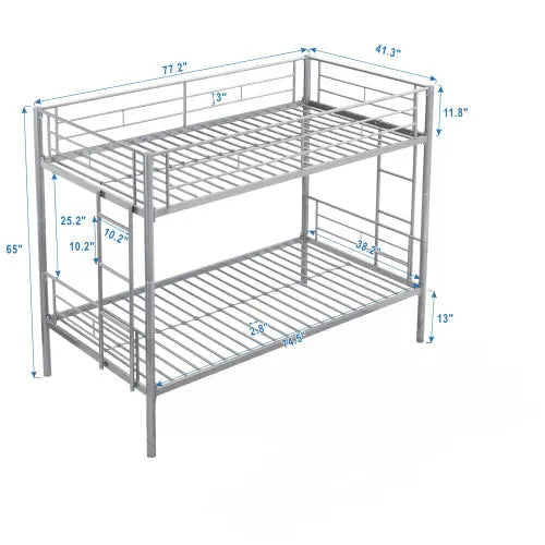 METAL BUNK BED SILVER My Store