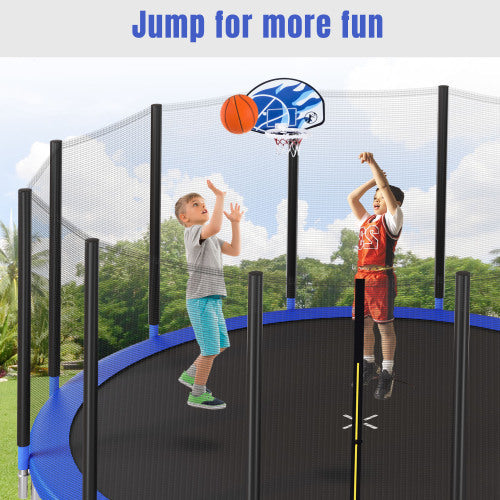16FT Trampoline For Kids With Safety Enclosure Net, Basketball Hoop And Ladder My Store
