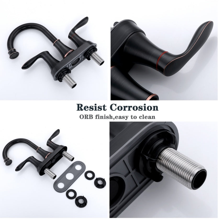 2-Handle 4-Inch Oil Rubbed Bronze Bathroom Faucet Ohberri