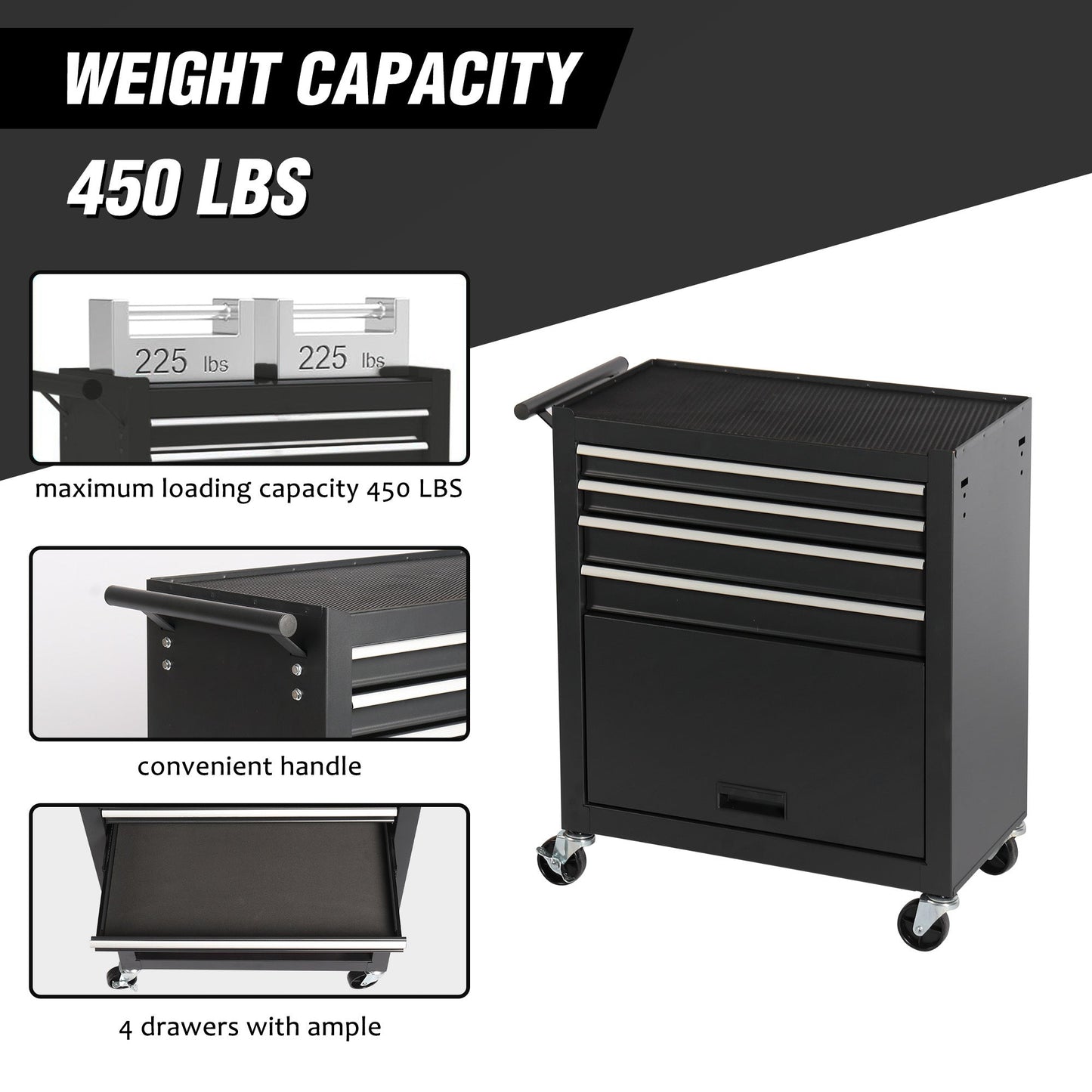 4-drawer Rolling Toolbox With 4-wheel Toolbox With Drawers My Store