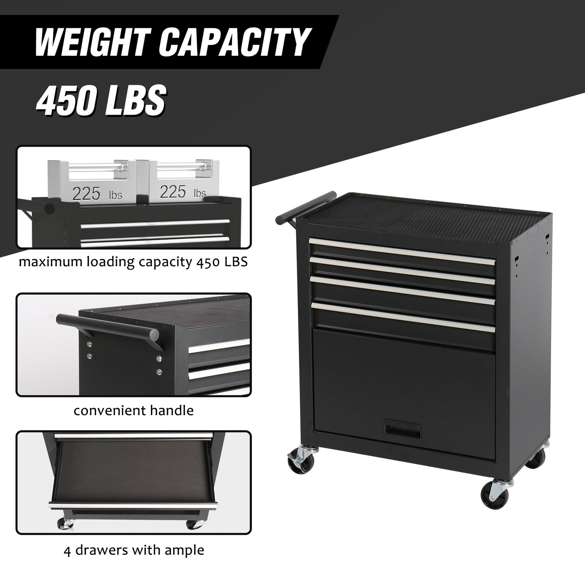 4-drawer Rolling Toolbox With 4-wheel Toolbox With Drawers My Store