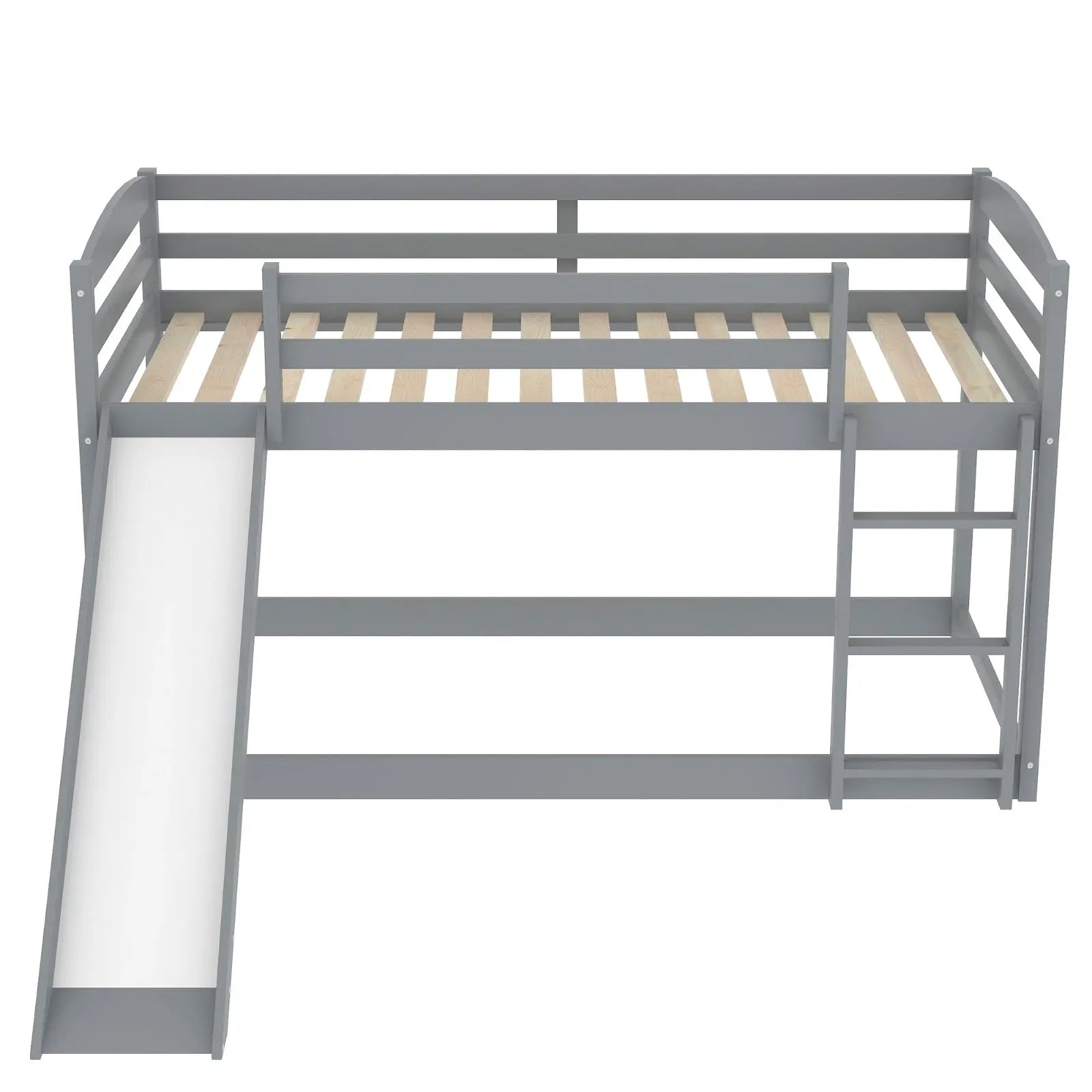 Gray Twin Twin Bunk Bed Convertible Slide Ladder My Store