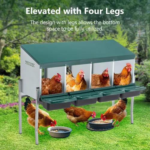4-Hole Chicken Nest, With Legs And Cover To Protect Eggs,Green Inkedjoy