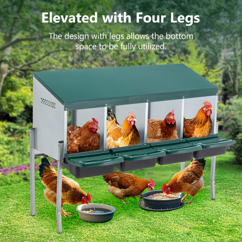 4-Hole Chicken Nest, With Legs And Cover To Protect Eggs,Green Inkedjoy