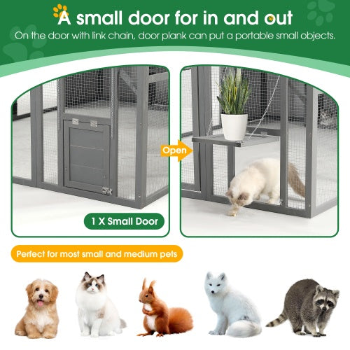Luxury Cat Cage Outdoor Wooden Cat Fence Patio Large Cat Running House My Store