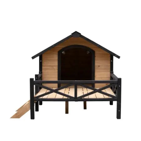 Outdoor Large Wooden Cabin House Style Wooden Dog Kennel With Porch My Store