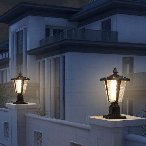 Solar Pillar Headlights With Dimmable LEDs 1-pack My Store