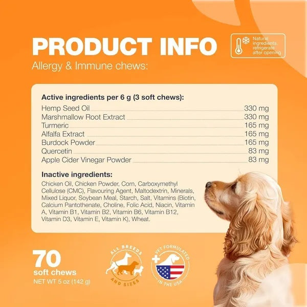 Dog Allergy Relief And Itch Relief Chews With Salmon Oil Immune Health My Store