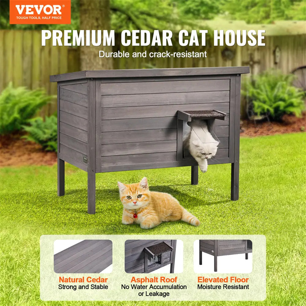 Cat House Wooden Feral My Store