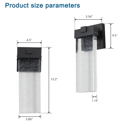 Outdoor Waterproof Transparent LED Crystal Wall Light Supports Many Types Of Bulb-2 Packs Inkedjoy