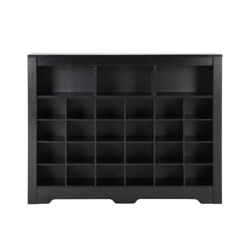 Stylish Design 24 Shoe Cabinet Console, Modern Black Inkedjoy