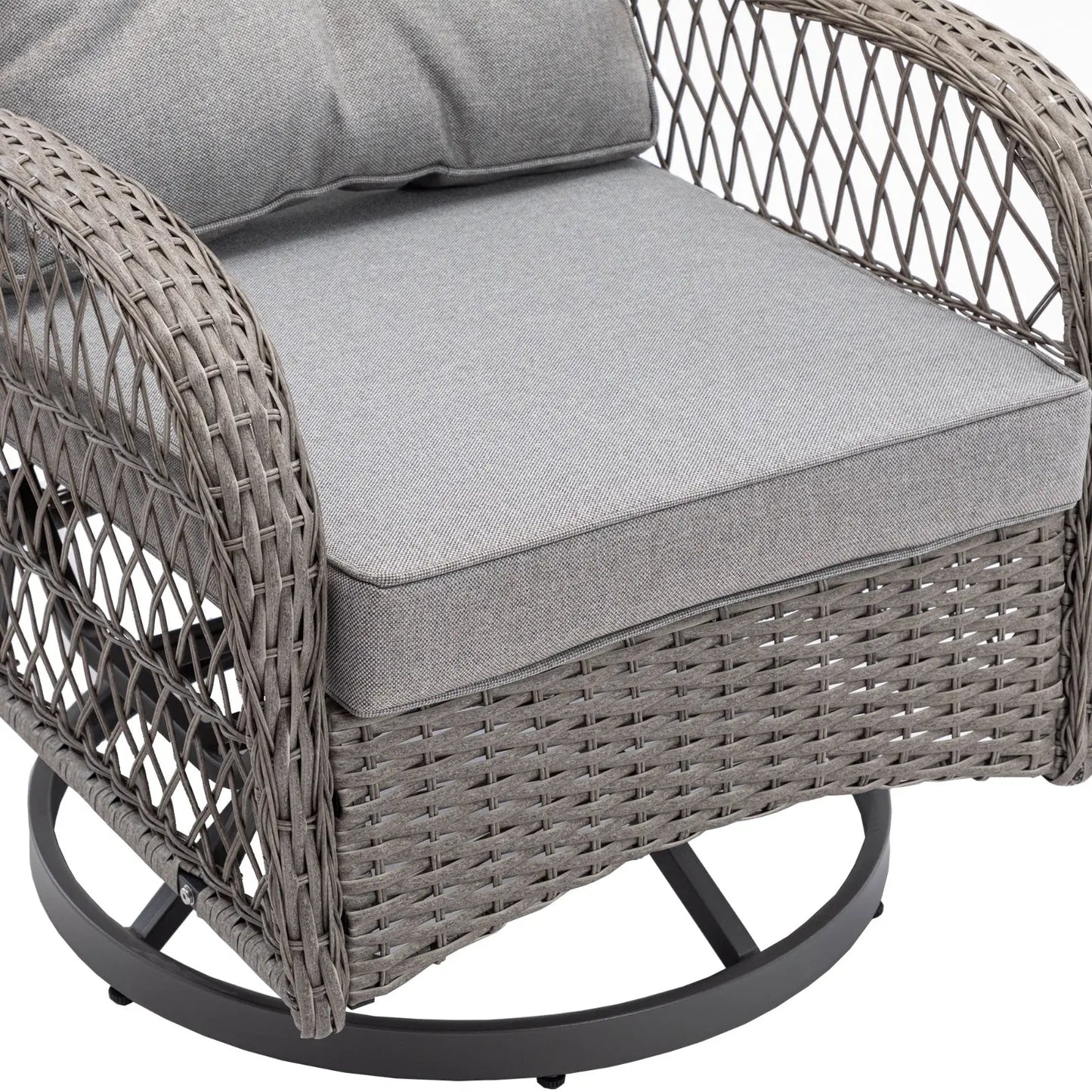 3pc Outdoor Swivel Rocker Patio Chairs 360 Rocking Set With Thick Cushions My Store