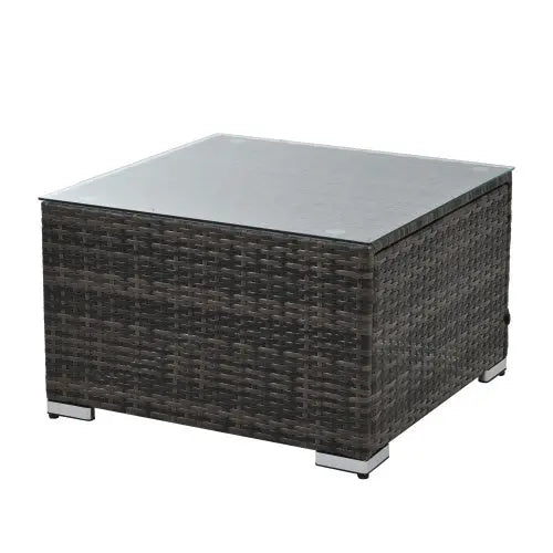 Patio Furniture, Outdoor Furniture, Seasonal PE Wicker Furniture, 4 Set Wicker Furniture With Tempered Glass Coffee Table My Store