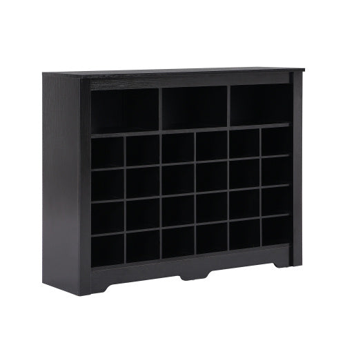Stylish Design 24 Shoe Cabinet Console, Modern Black Inkedjoy
