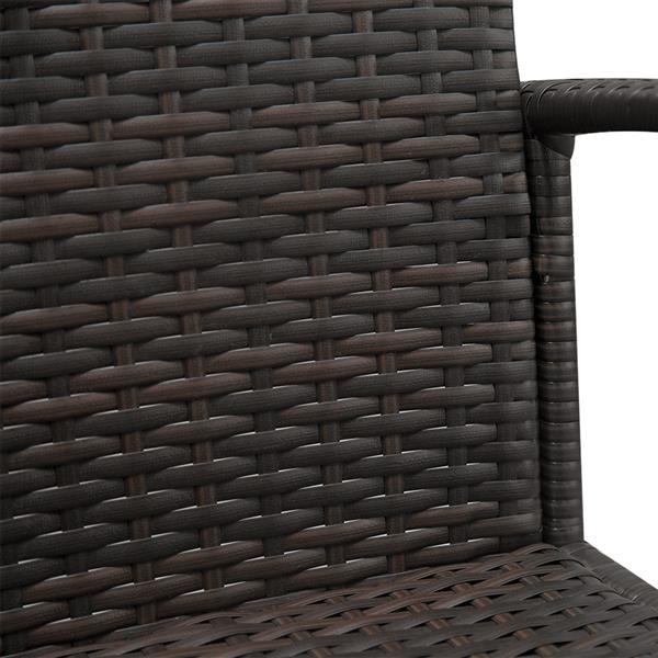 4pcs Armrests Fully Woven Brown Embossed 1 Double Seat 2 Single Seat 1 Tea Table Woven Rattan Sofa Inkedjoy