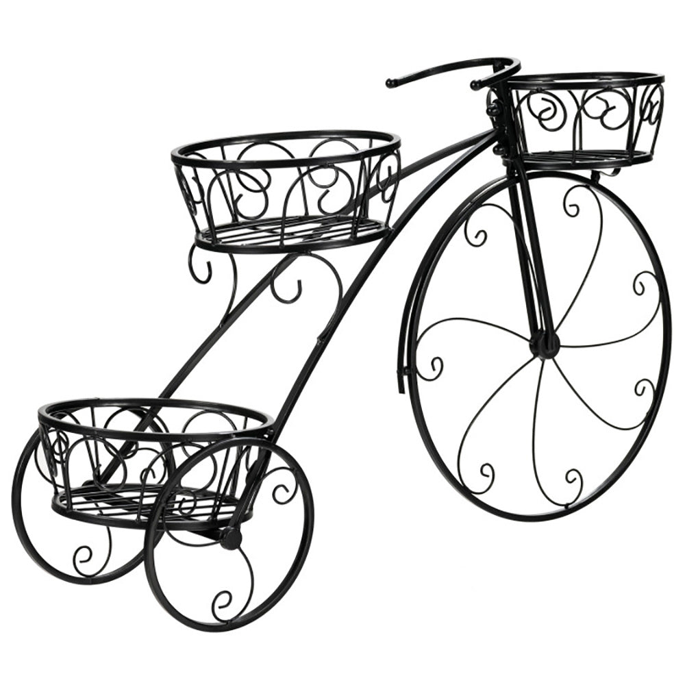 Tricycle Plant Stand Flower Pot Cart Holder In Parisian Style Inkedjoy