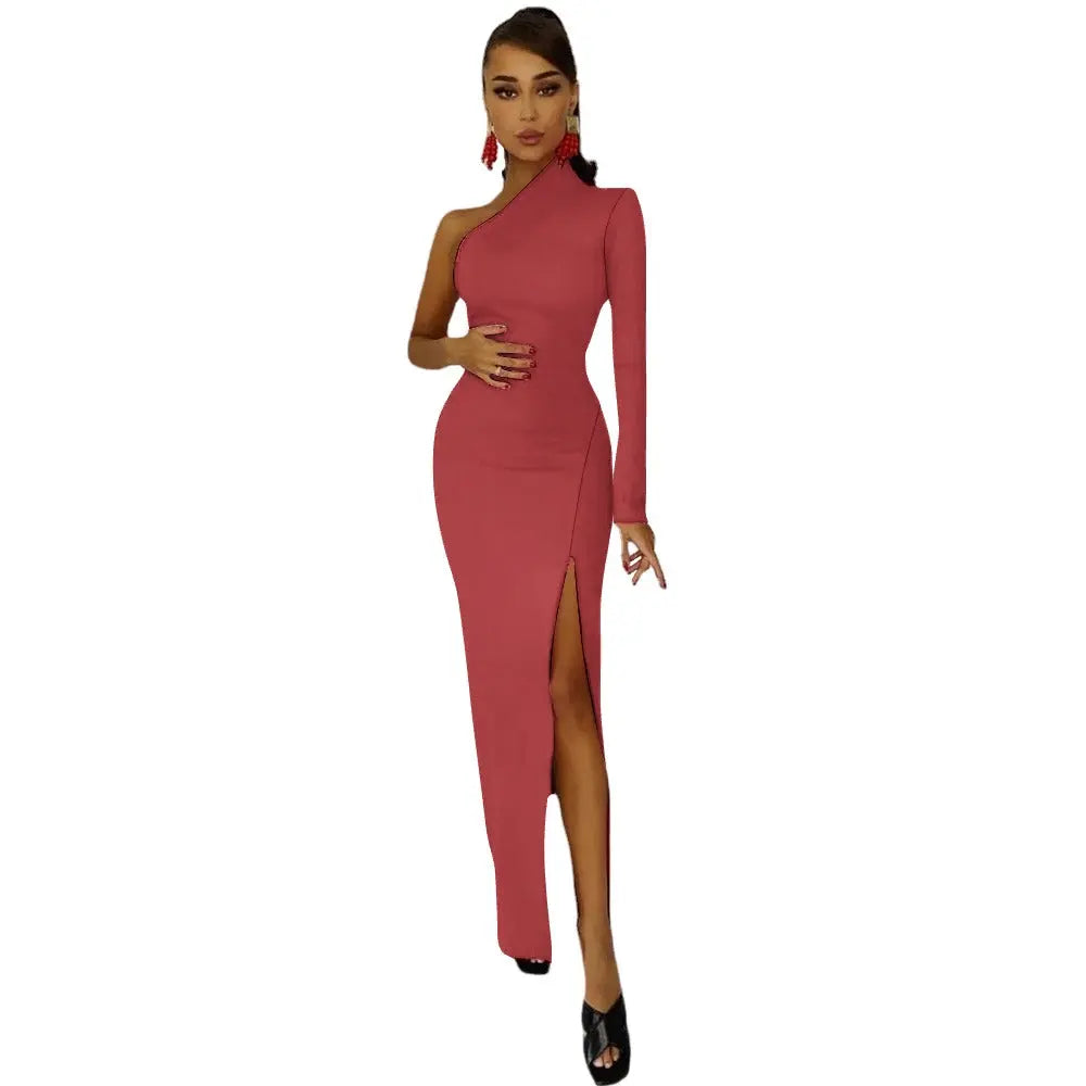 Half Sleeve Slit Dress Inkedjoy