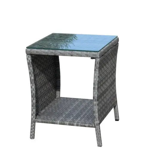 Outdoor Patio Furniture 1 Coffee Table With Clear Tempered Glass My Store