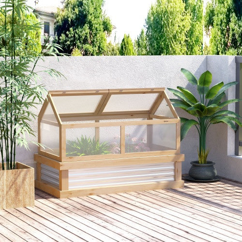 Outsunny Raised Garden Bed With Polycarbonate Greenhouse My Store