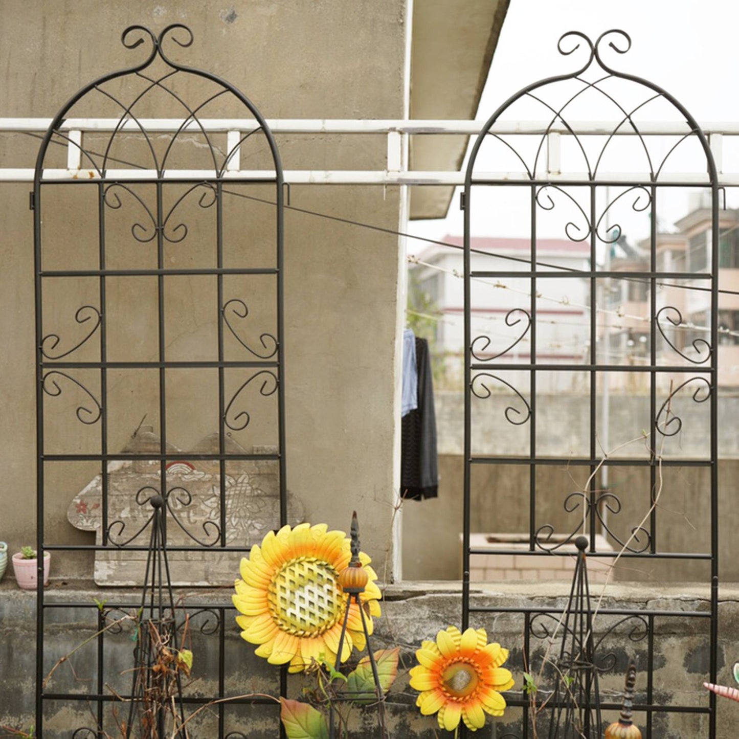 2 Pack Metal Garden Trellis Rustproof Trellis For Climbing Plants Inkedjoy