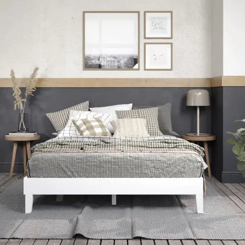Nix - Queen Platform Bed - White My Store