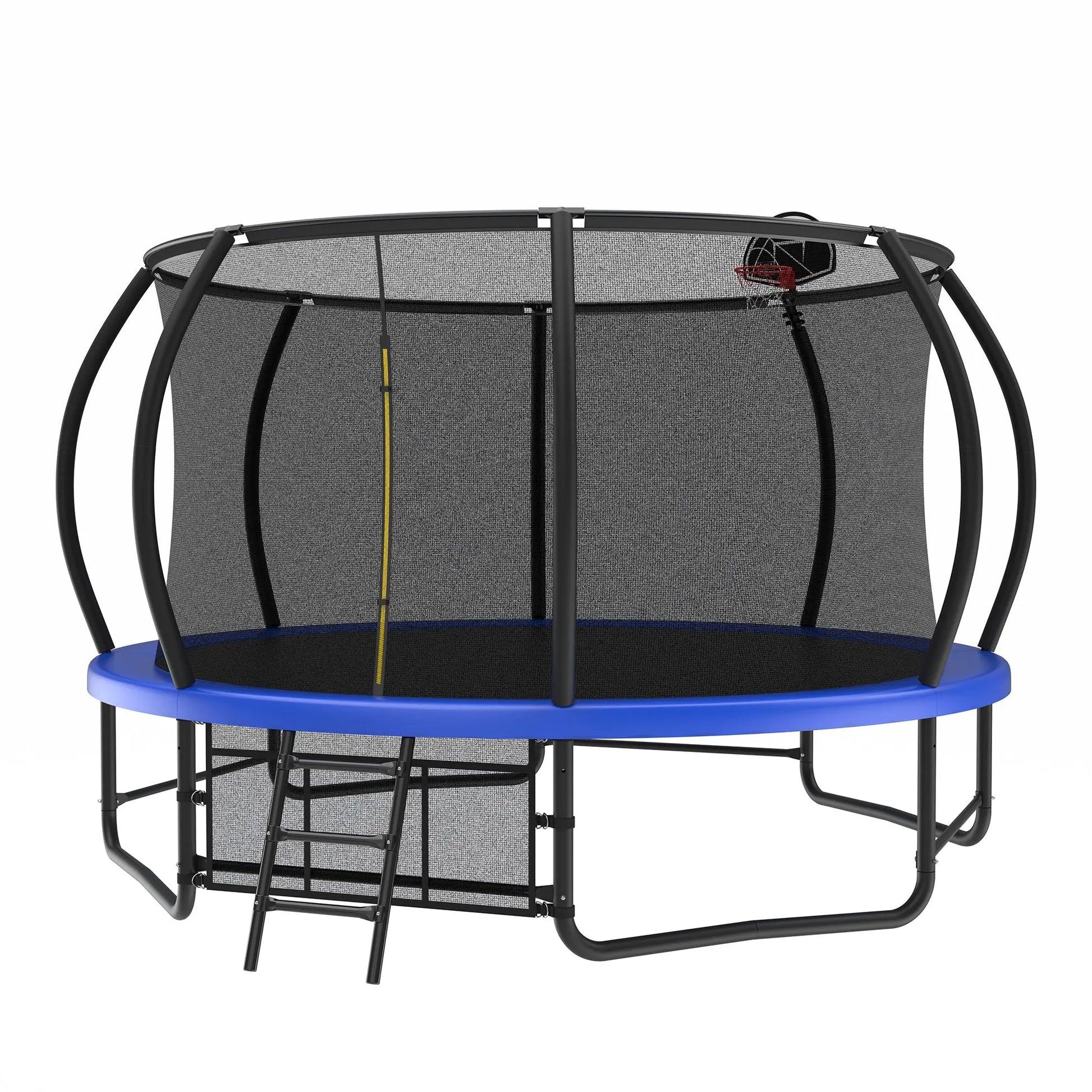 14 Foot Fenced Trampoline With Ladder And Rust Proof Coating Inkedjoy