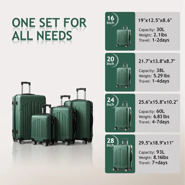 Vertical Stripe Four In One Suitcase Inkedjoy