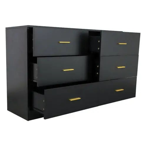 Black 6 Drawer Dresser My Store