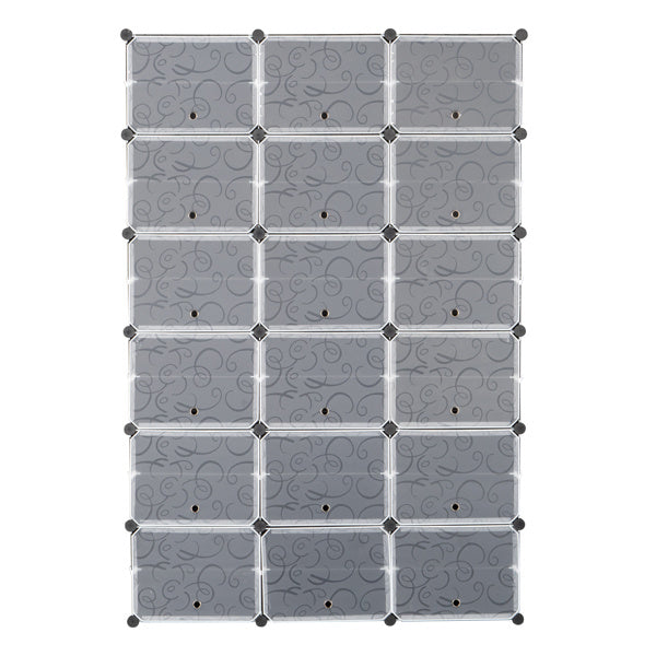 3 Rows, 12 Layers, 36 Compartments Plastic Shoe Box Storage Rack Inkedjoy