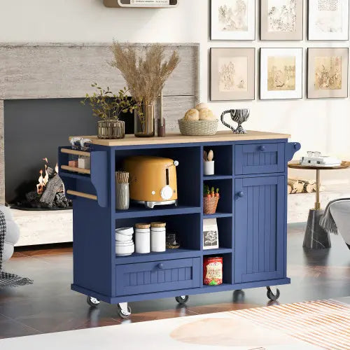 Kitchen Island Cart With Storage Cabinet And Two Locking Wheels My Store