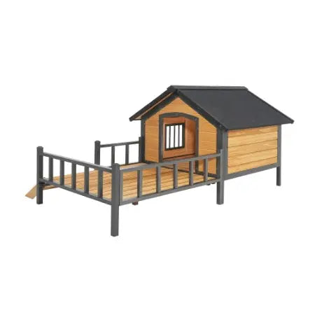 Outdoor Large Wooden Cabin House Style Wooden Dog Kennel With Porch My Store