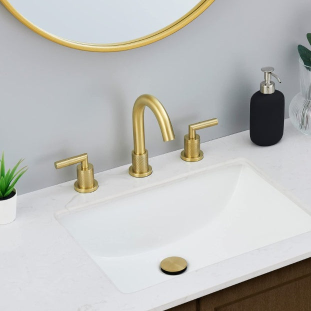 2 Handle 8 Inch Bathroom Sink Faucets Stainless Steel- Brushed Gold Ohberri