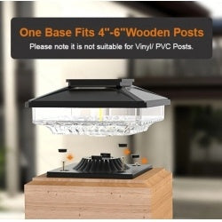 4 Pack Outdoor Solar Post Cap Lights  Cold White IP65 Waterproof Inkedjoy