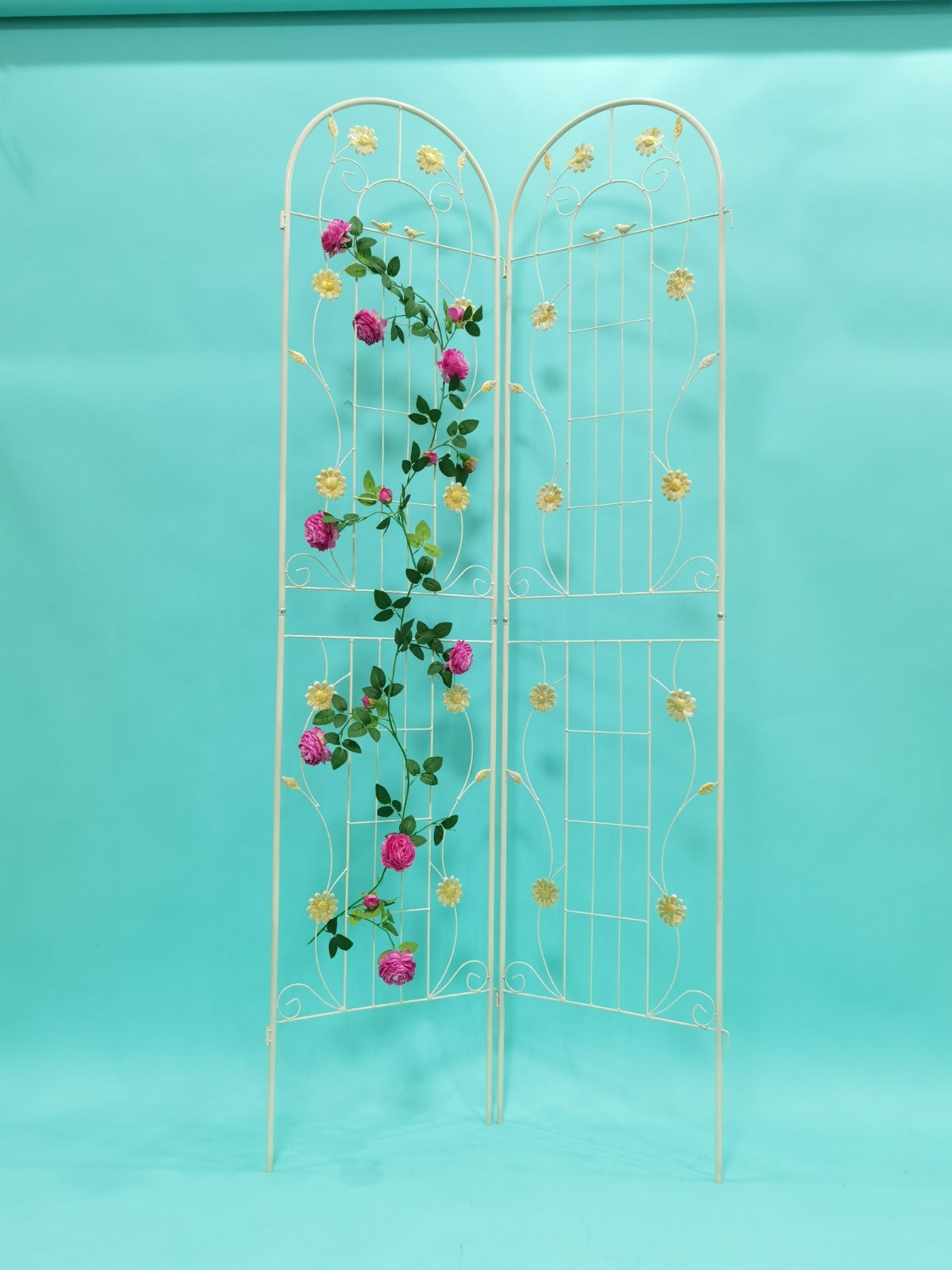 2 Pack Metal Garden Trellis 86.7 X 19.7 Rustproof For Climbing Plants Outdoor Inkedjoy