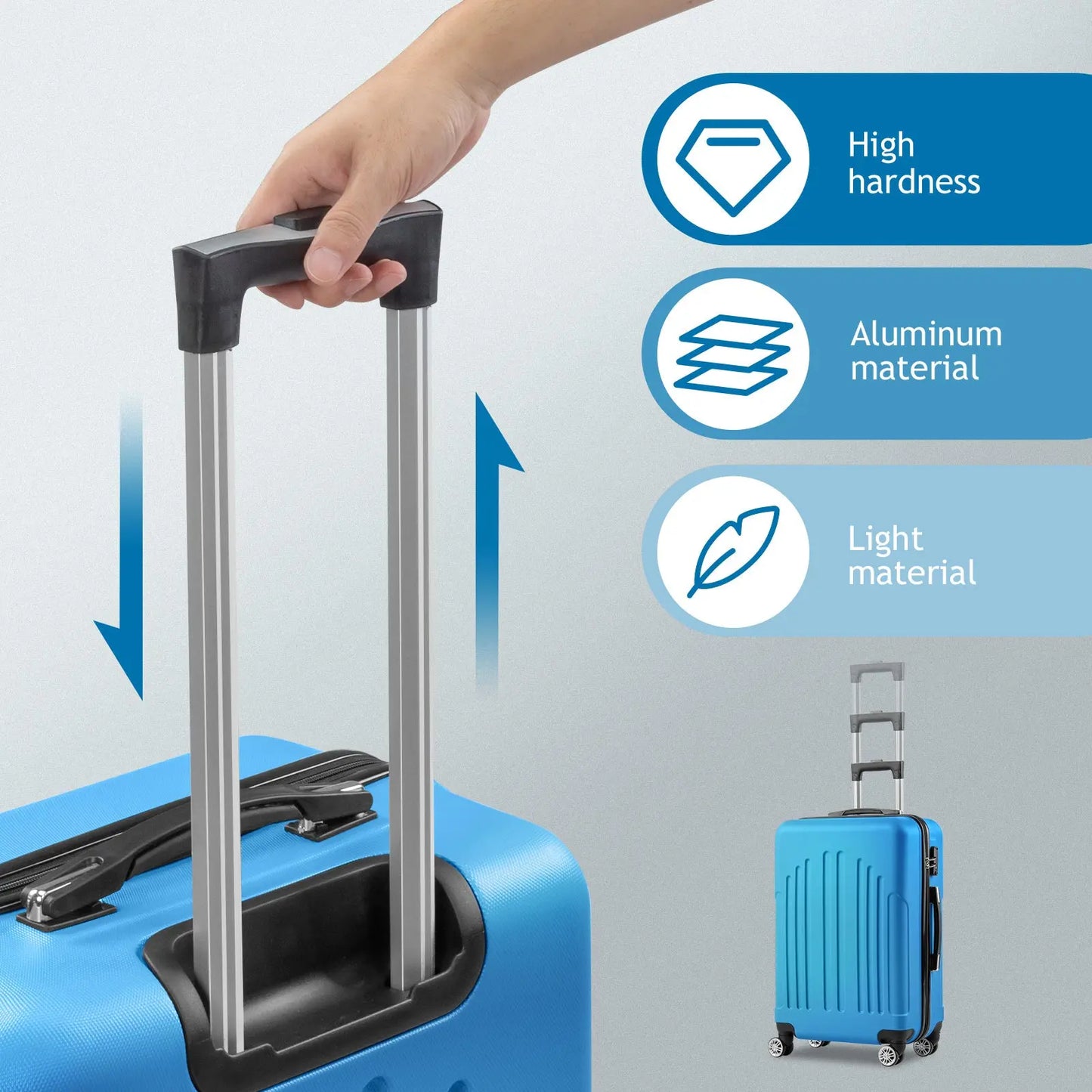 Three In One Suitcase, 20in, 24in, 28in Inkedjoy