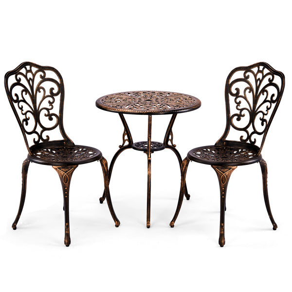 2pcs Single Chairs And 1pc Round Table Butterfly Shaped Antique Bronze Casting Set Inkedjoy