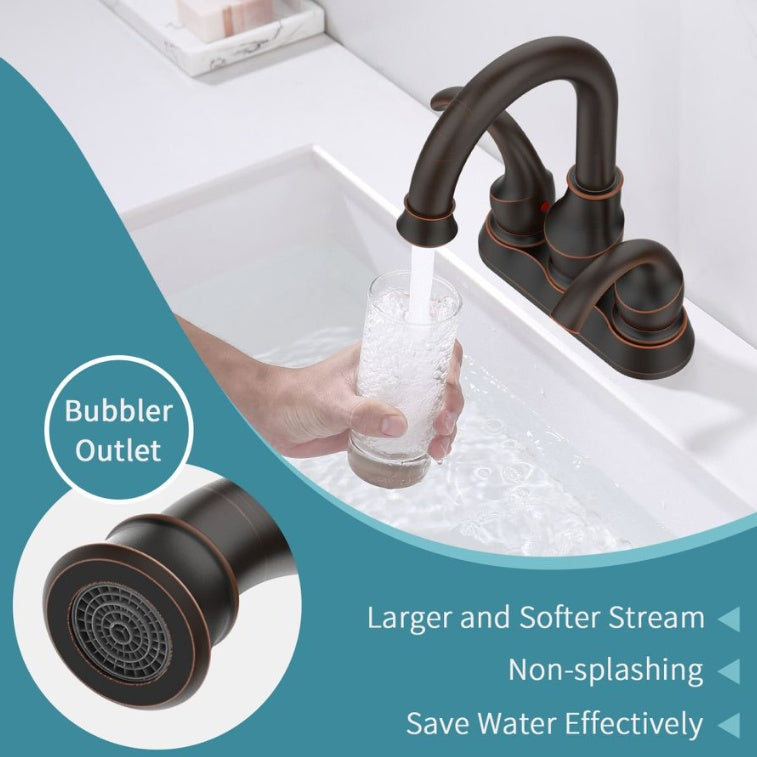 Oil Rubbed Bronze Bathroom Faucet With 2-Handle And 360 Degree Rotating Spout My Store