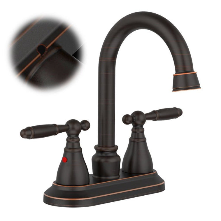 2 Handles Bathroom Sink Faucet, Oil Rubbed Bronze Ohberri
