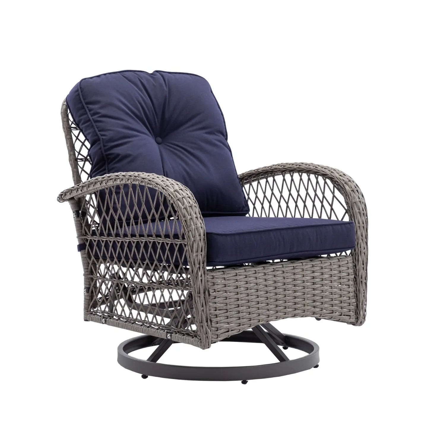 3pc Outdoor Swivel Rocker Patio Chairs 360 Rocking Set With Thick Cushions My Store