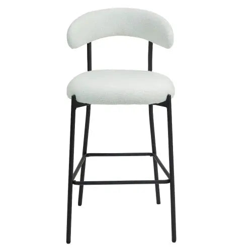 26 Counter Height Bar Stools Teddy Fabric Cover Kitchen Island Counter Bar Stool With Black Powder Coating Base And Footrest My Store