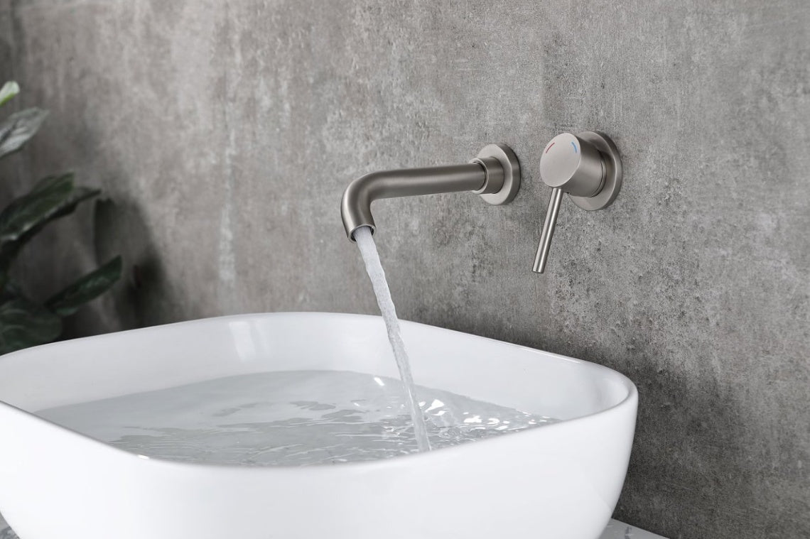 Wall Mount Faucet For Bathroom Sink Or Bathtub- Brushed Nickel Ohberri