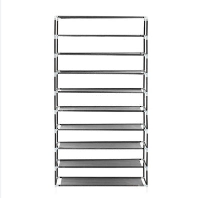 Non Woven Shoe Cabinet With 10 Layers Widened - Gray Inkedjoy