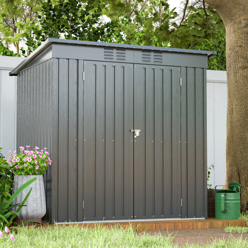6 X 4 Ft Outdoor Storage Shed- Black Inkedjoy