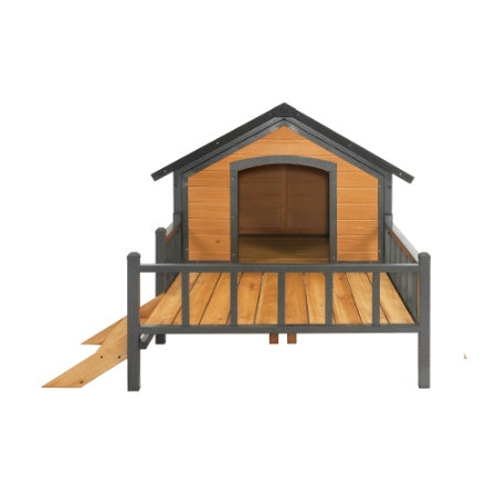 Outdoor Large Wooden Cabin House Style Wooden Dog Kennel With Porch My Store