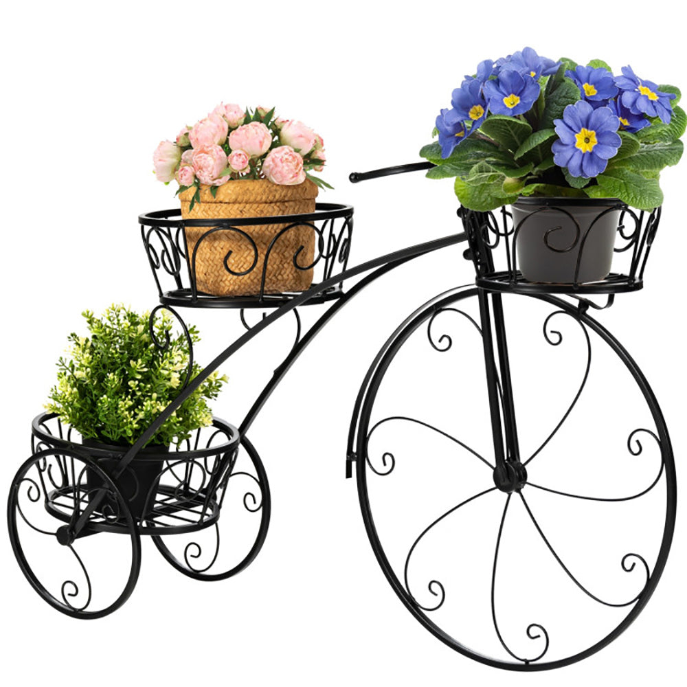 Tricycle Plant Stand Flower Pot Cart Holder In Parisian Style Inkedjoy