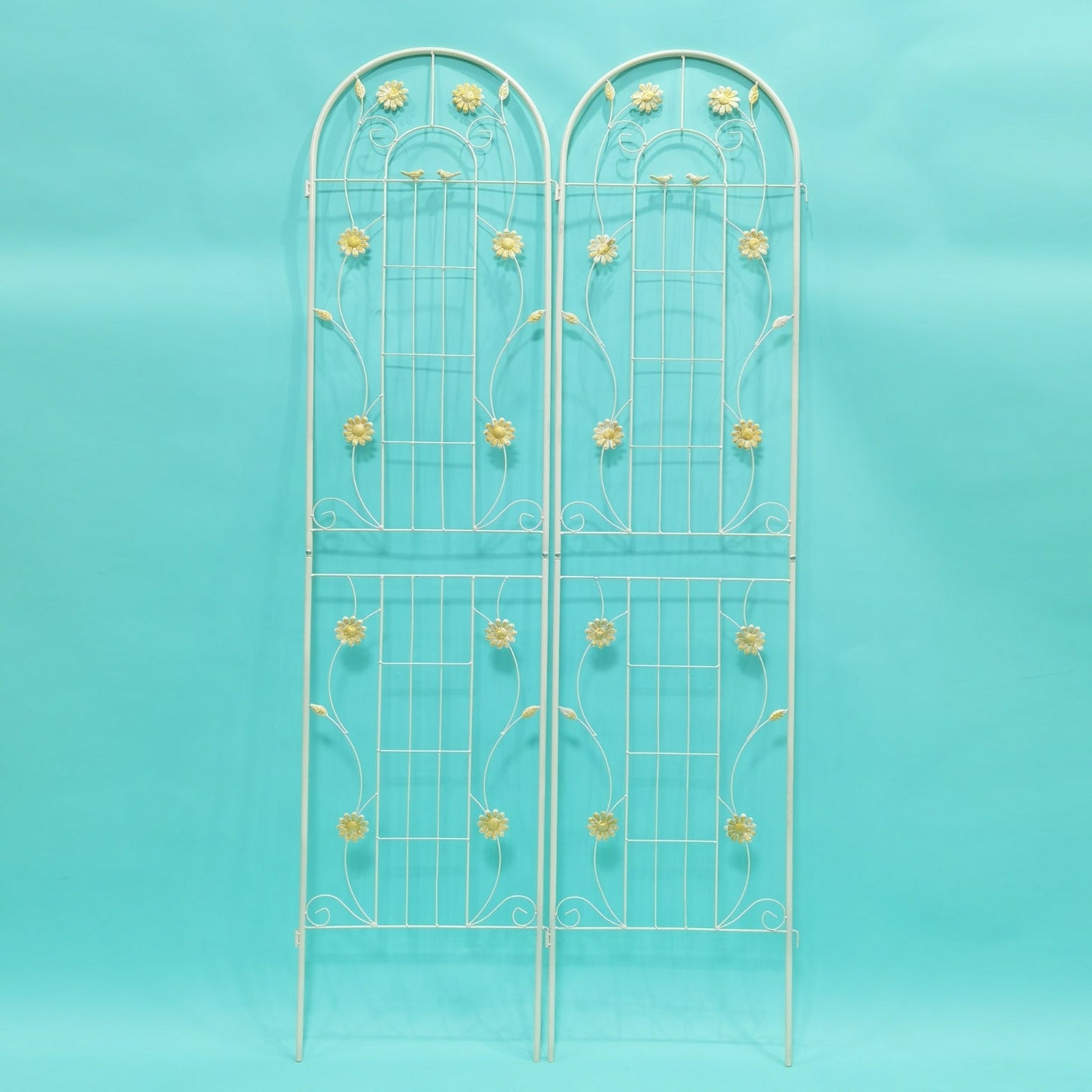 2 Pack Metal Garden Trellis 86.7 X 19.7 Rustproof For Climbing Plants Outdoor Inkedjoy