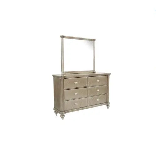 Antique Silver Champagne Finish Dresser W Mirror My Store