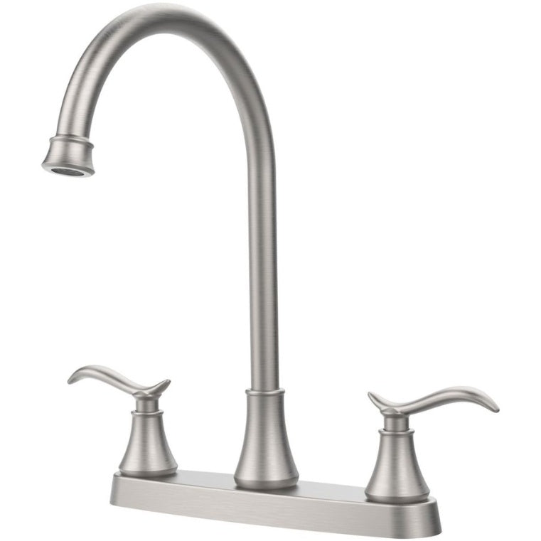 Single Handle High Brushed Nickel Pull Out Kitchen Faucet Ohberri