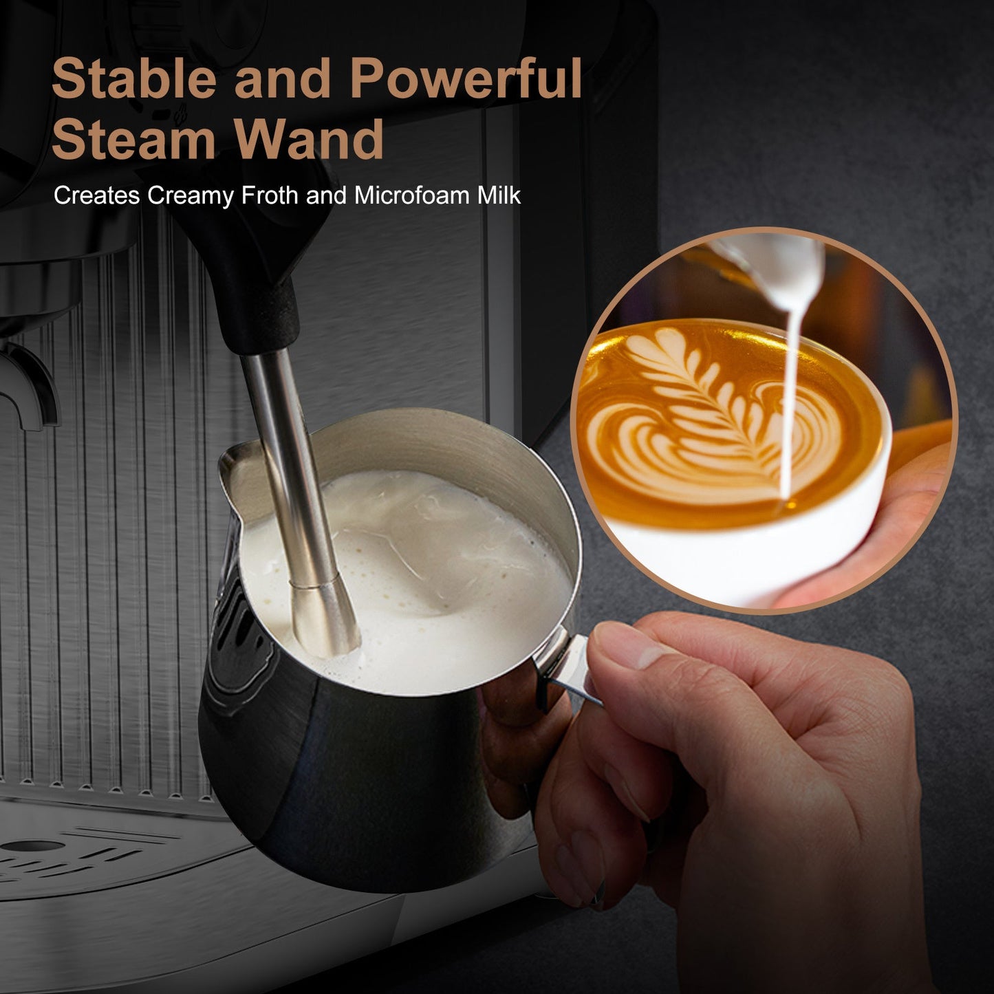 20 Bar Professional Espresso Machine With Milk Frother, Single & Double Shot My Store